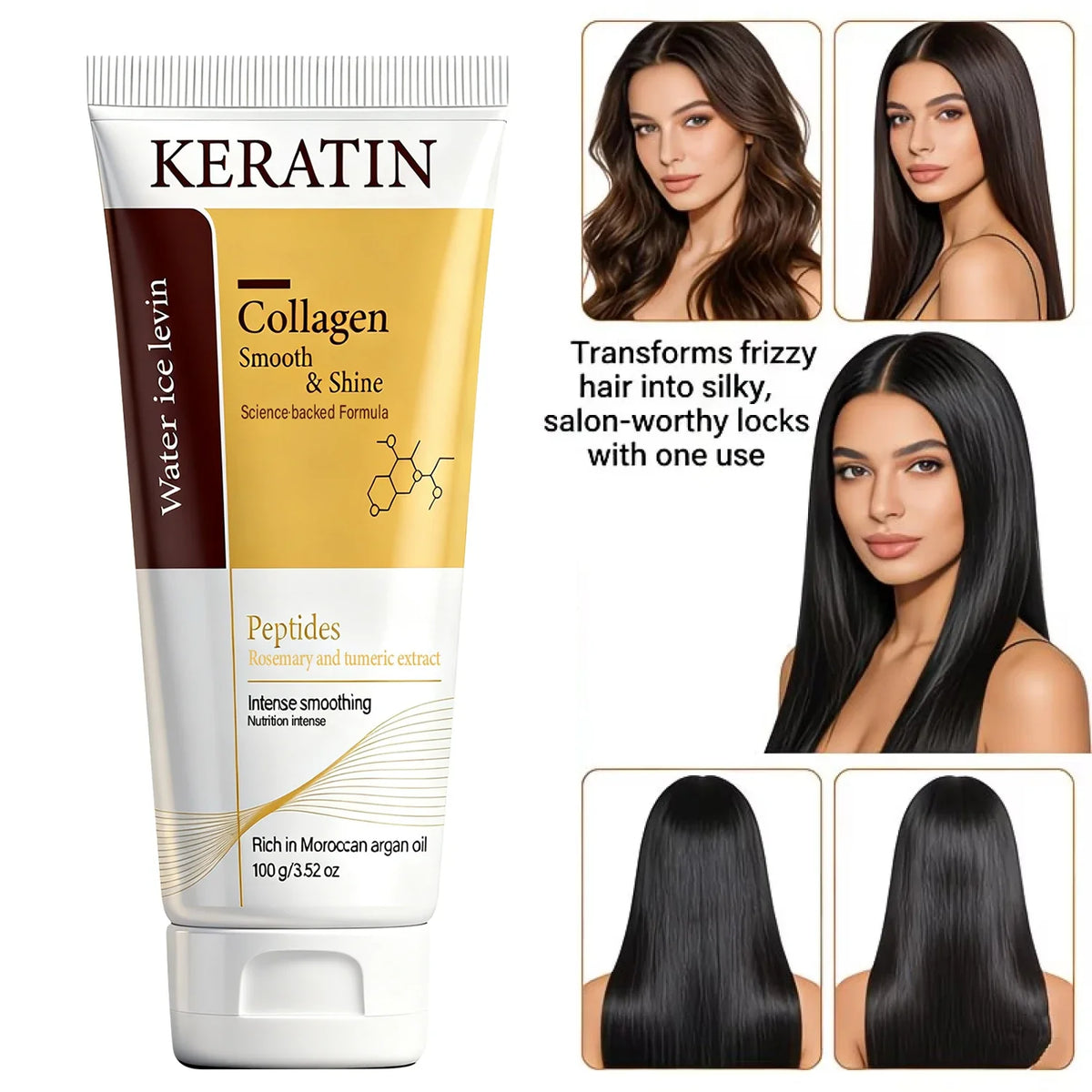 Collagen Hair Mask with Keratin & Peptides | Smoothing Treatment