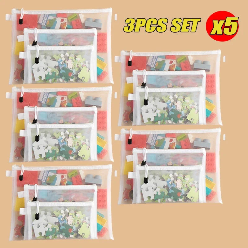 Mesh Zipper Storage Bags | Waterproof Nylon Organizer Pouches