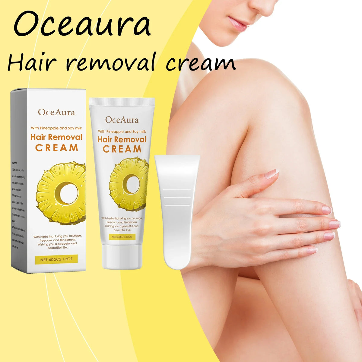 OceAura Natural Hair Removal Cream – Gentle & Moisturizing 60g