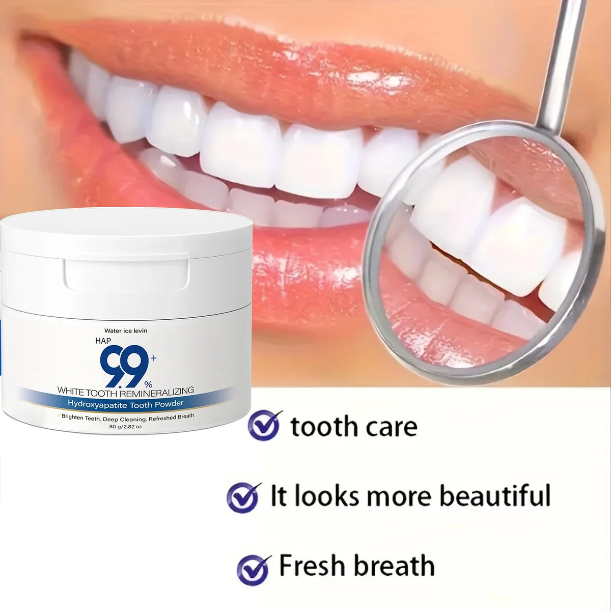 Hydroxyapatite Tooth Powder – Charcoal, Hyaluronic Acid & Collagen