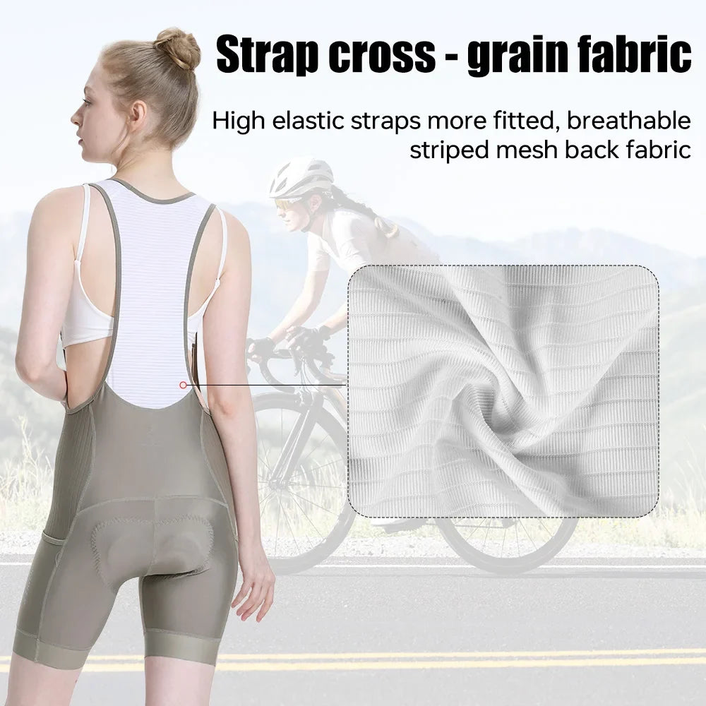 X-TIGER Women's 5D Padded Cycling Bib Shorts | UV Protection