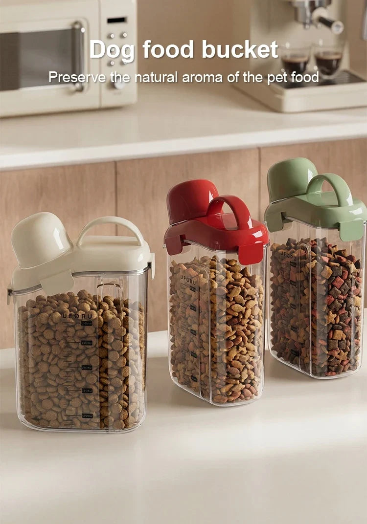 Pet Food Storage Container Airtight Dog Cat Bin Lid Handle Pour Spout