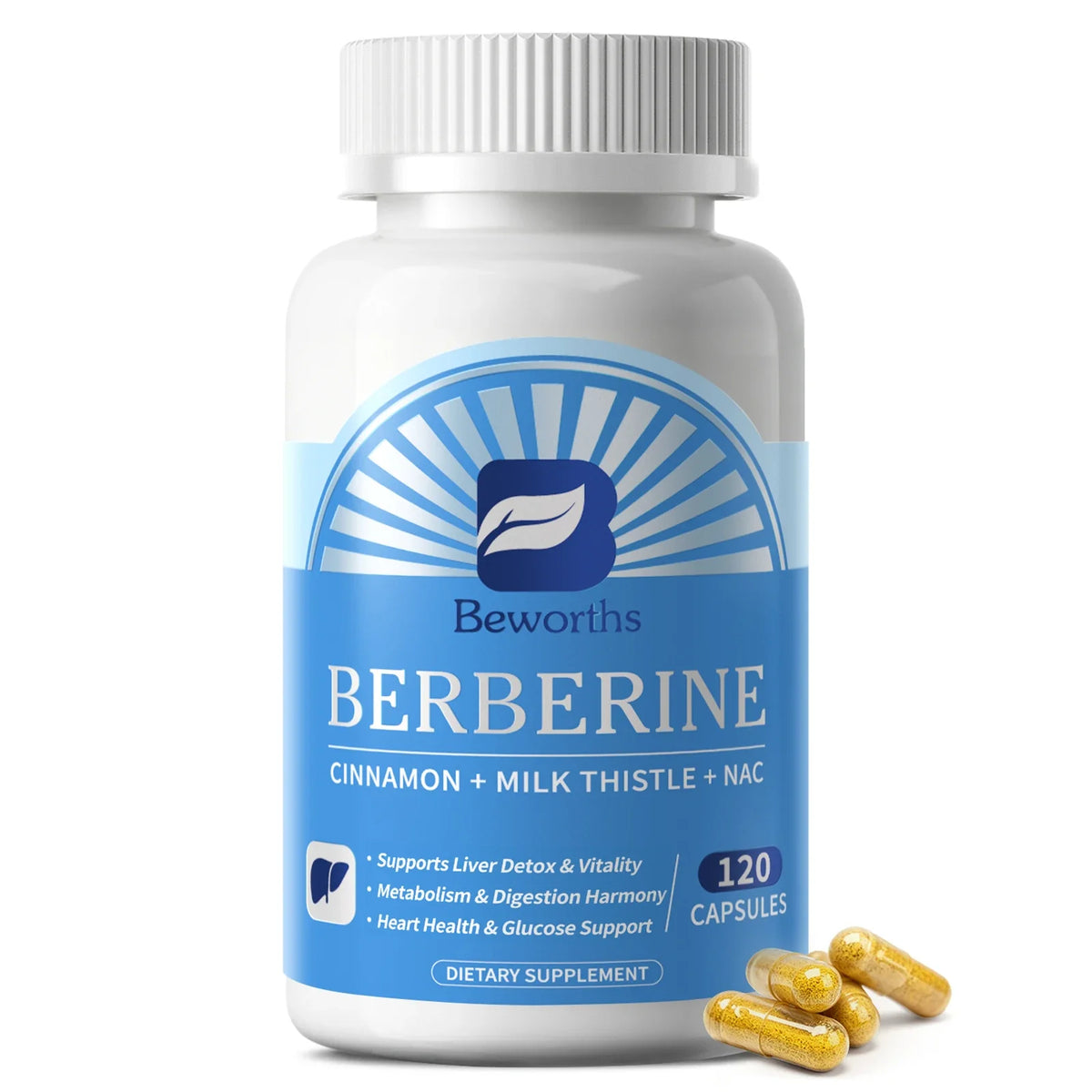 Beworths Berberine Milk Thistle Supplement – Non-GMO