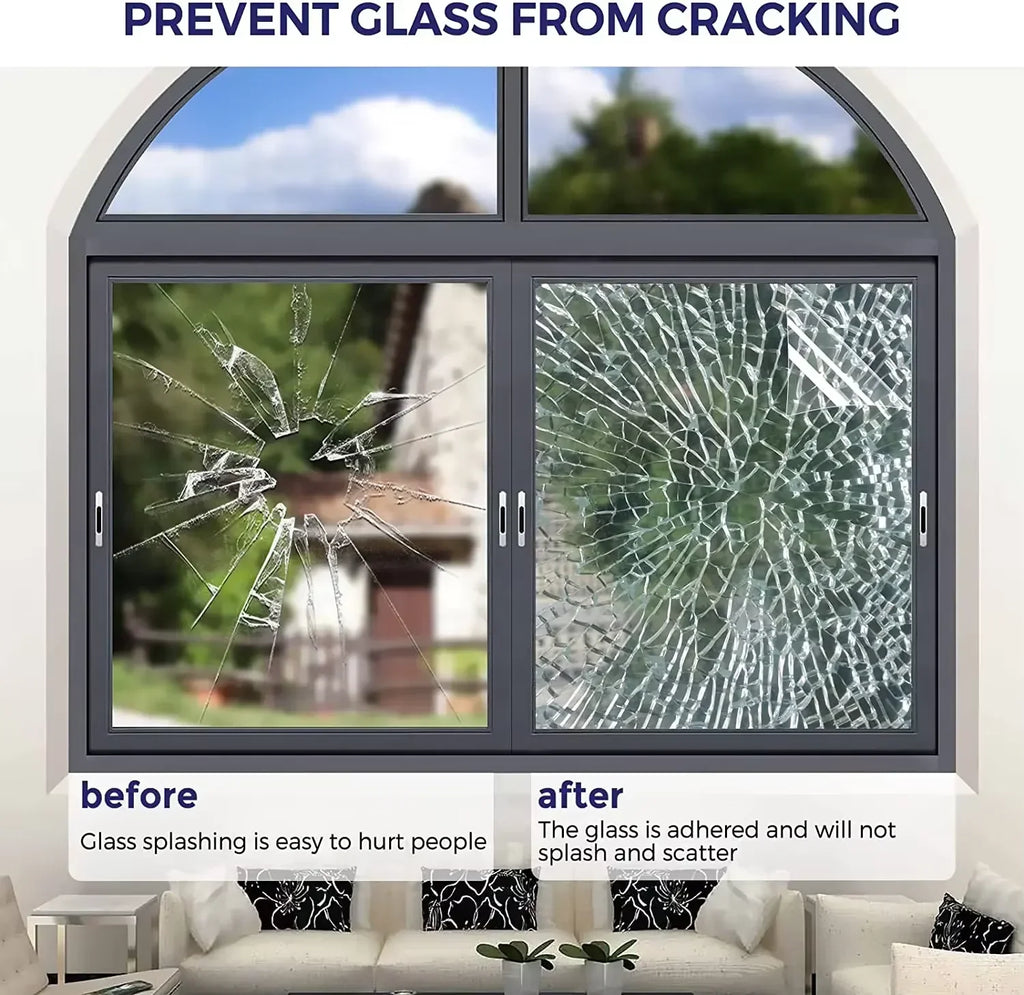 Shatterproof Safety Window Film – Clear Self-Adhesive PET