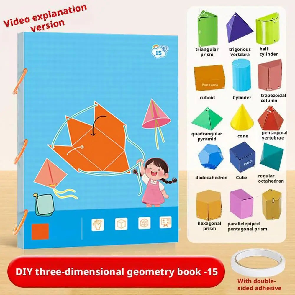 3D Geometry Quiet Book – Montessori Math Learning Kit for Kids