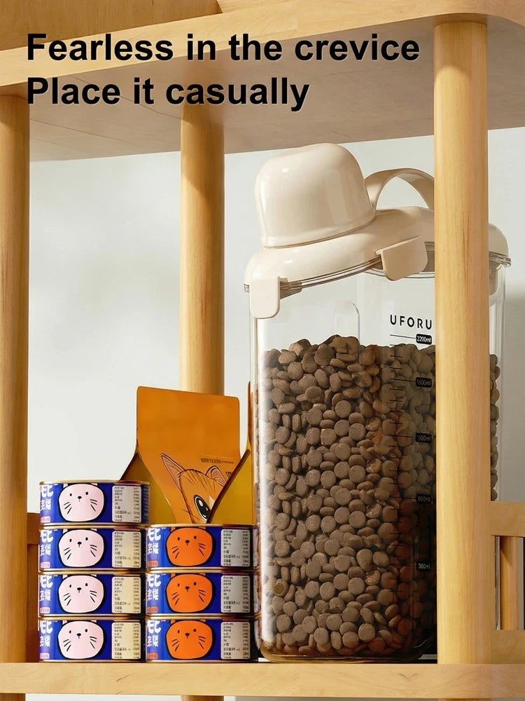 Pet Food Storage Container Airtight Dog Cat Bin Lid Handle Pour Spout