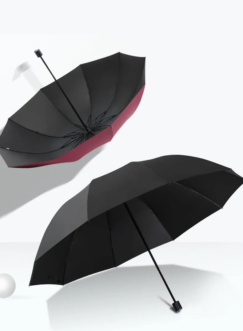 130cm Extra-Large Windproof Folding UV Umbrella | Sun & Rain