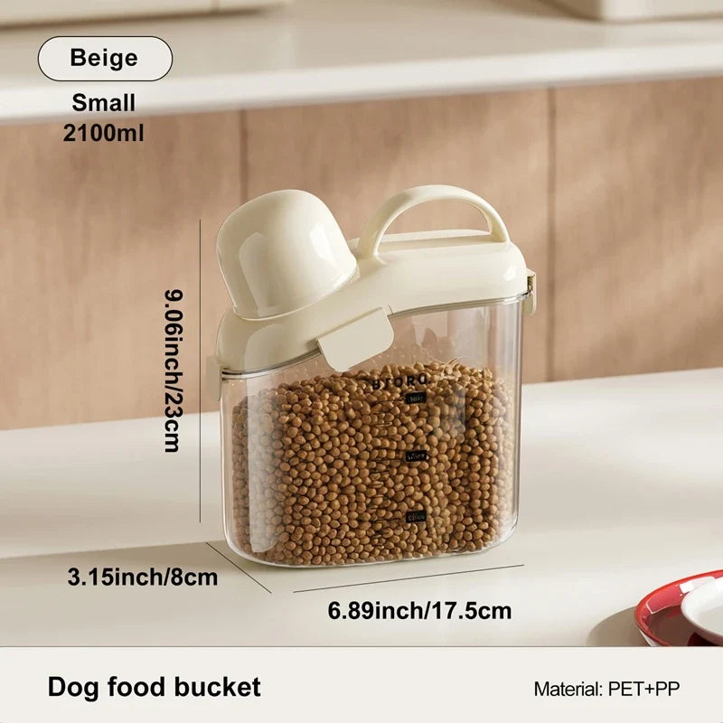Pet Food Storage Container Airtight Dog Cat Bin Lid Handle Pour Spout