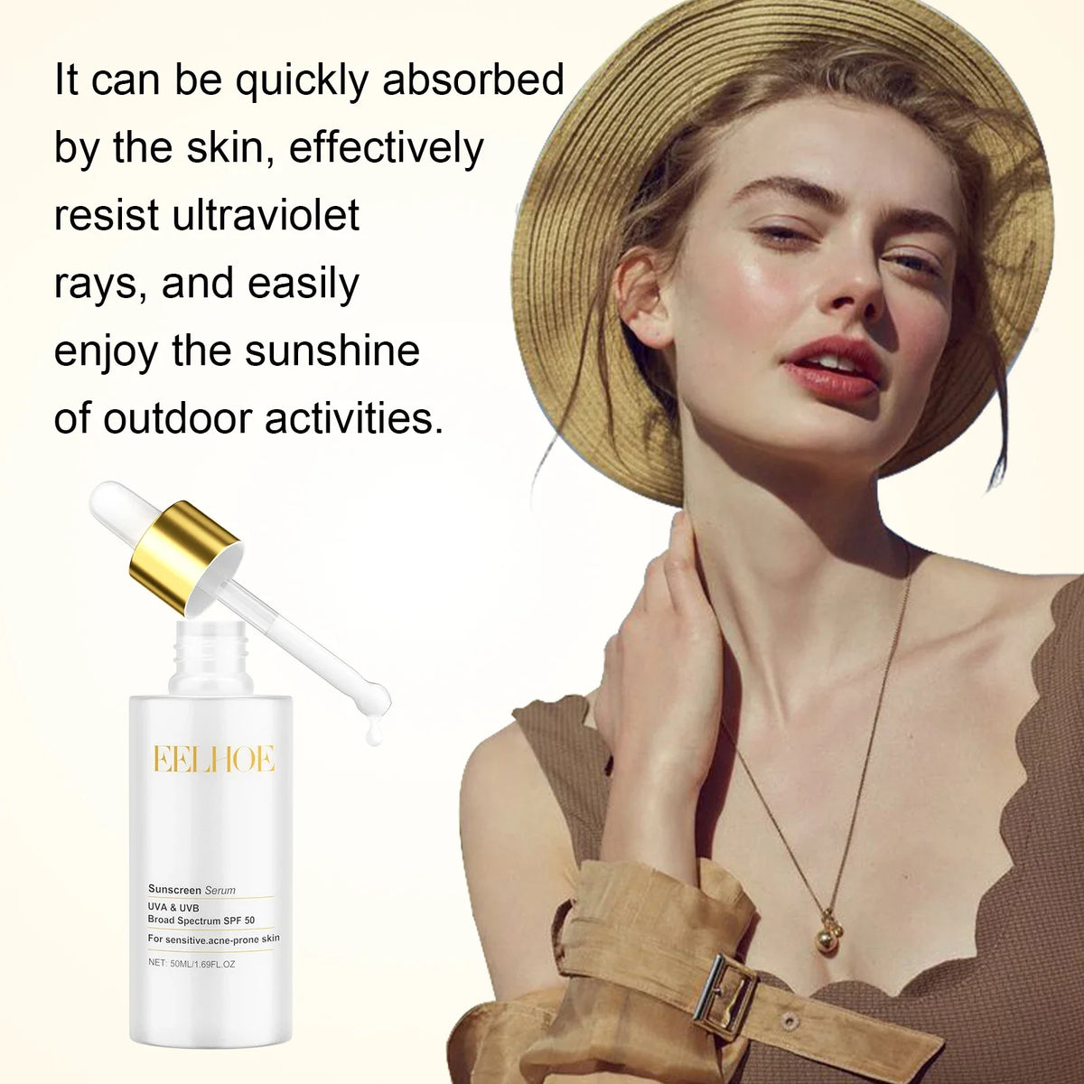 50ml Sunscreen Serum – Moisturizing, Non-Greasy SPF Facial