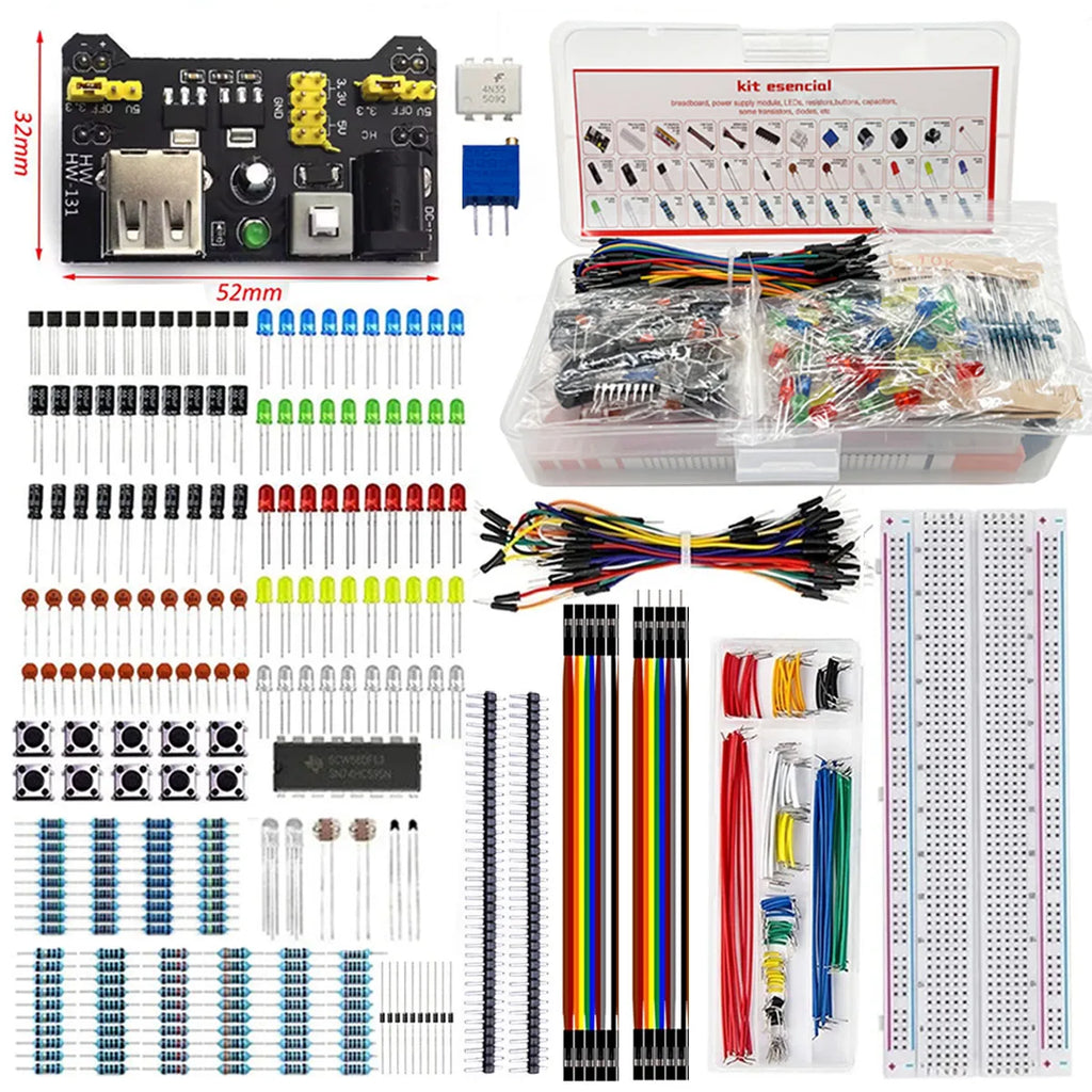830-Hole MB-102 Breadboard Kit – Arduino Starter Components