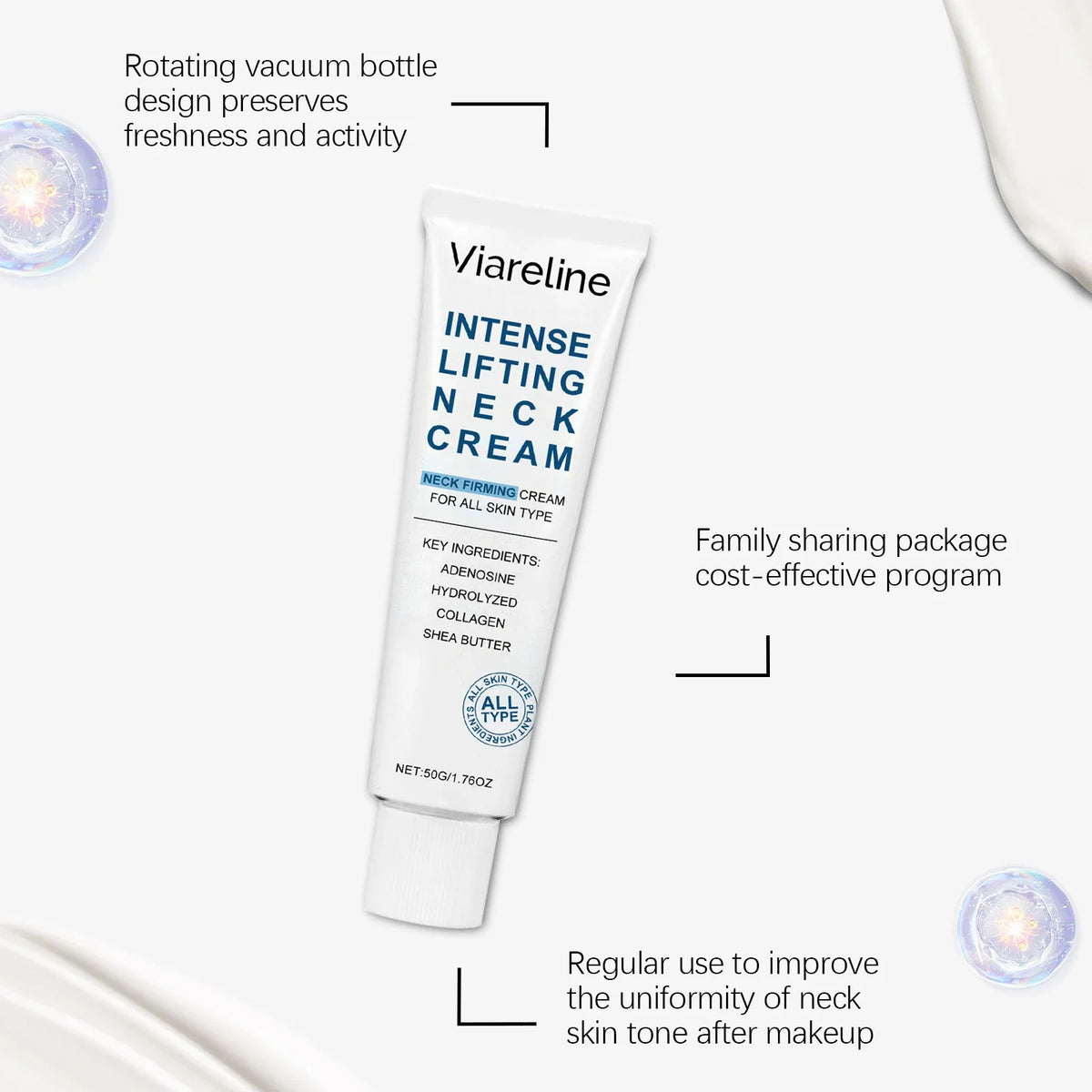 Viareline Neck Firming Cream – Lifting, Tightening & Collagen