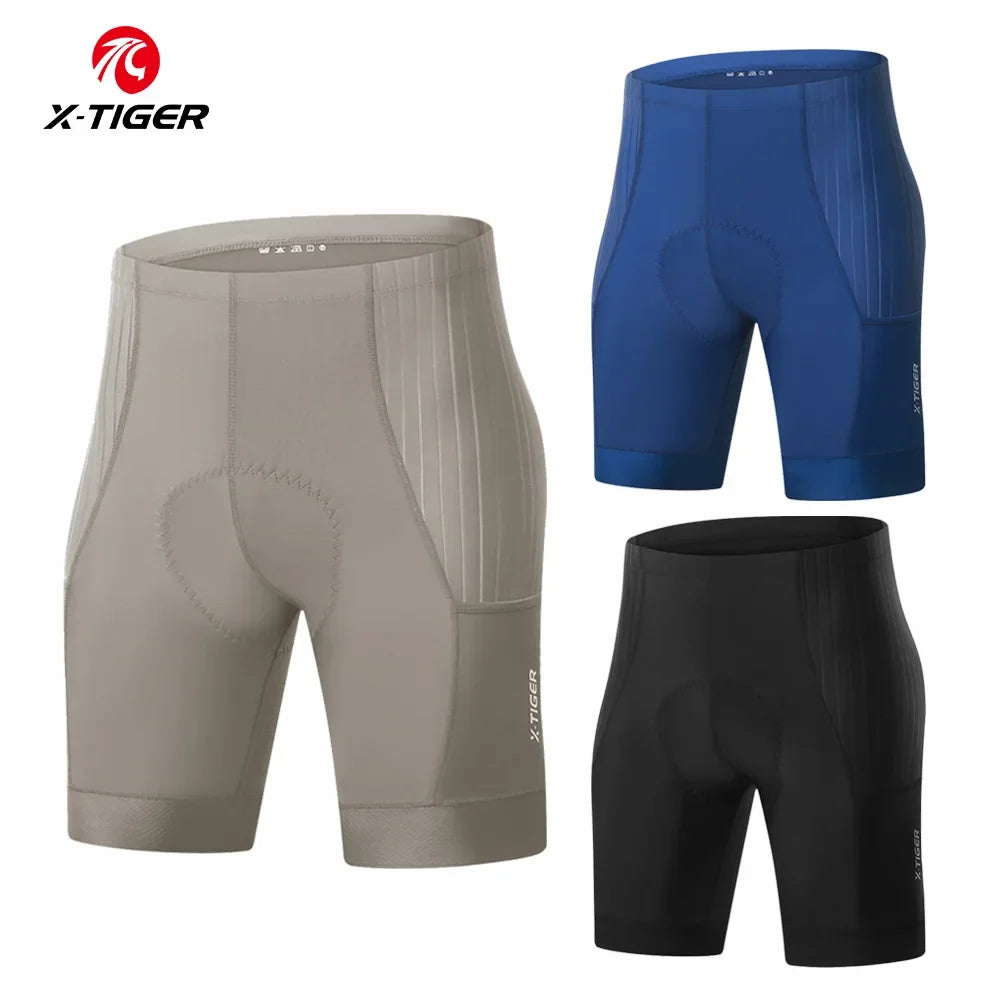 X-TIGER Men's Padded Cycling Shorts – Breathable Road Bike