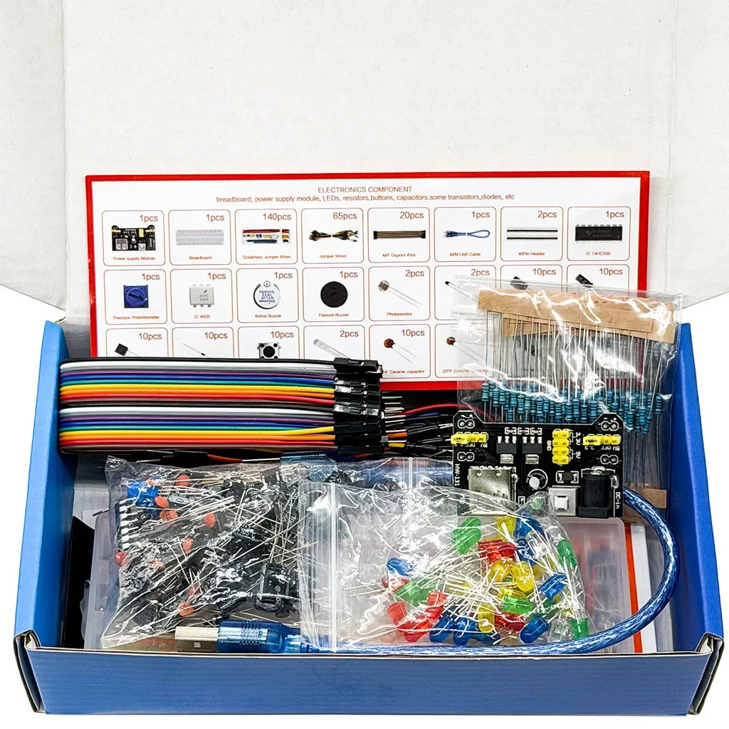 Arduino UNO R3 Electronics Learning Kit – Breadboard & Components