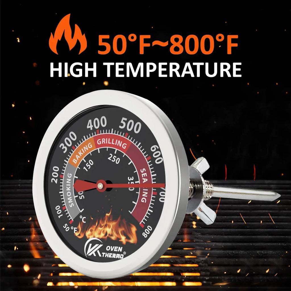BBQ Grill Thermometer – Dual Scale 50–800°F Oven Temp Gauge