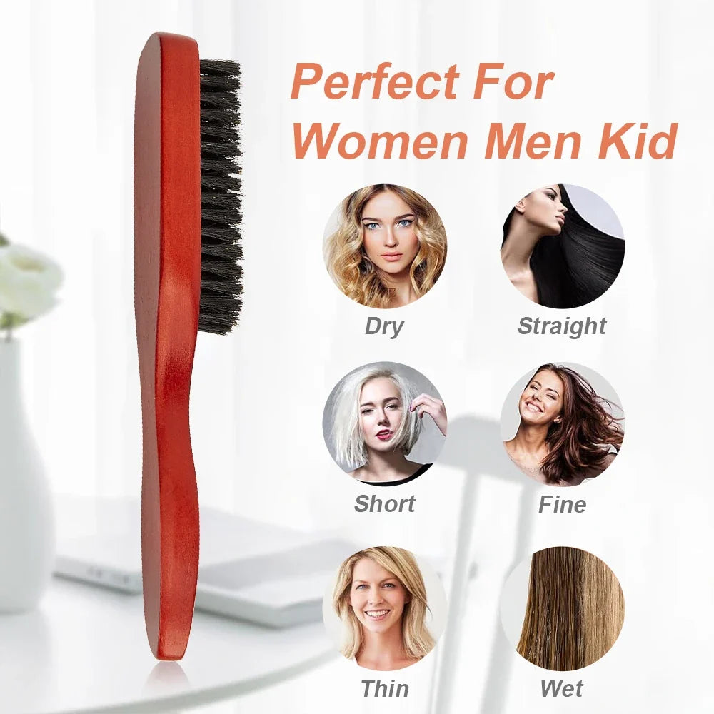 Men's Wood Beard Brush & Mustache Comb Kit with Gift Bag