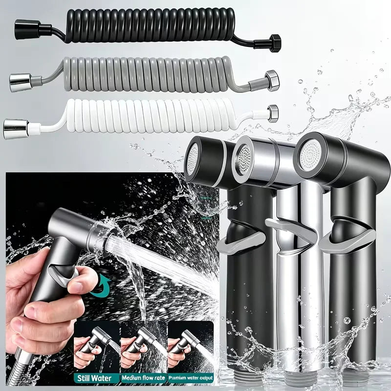 2-Pack Telescopic Handheld Bidet Sprayer Kit | Chrome ABS