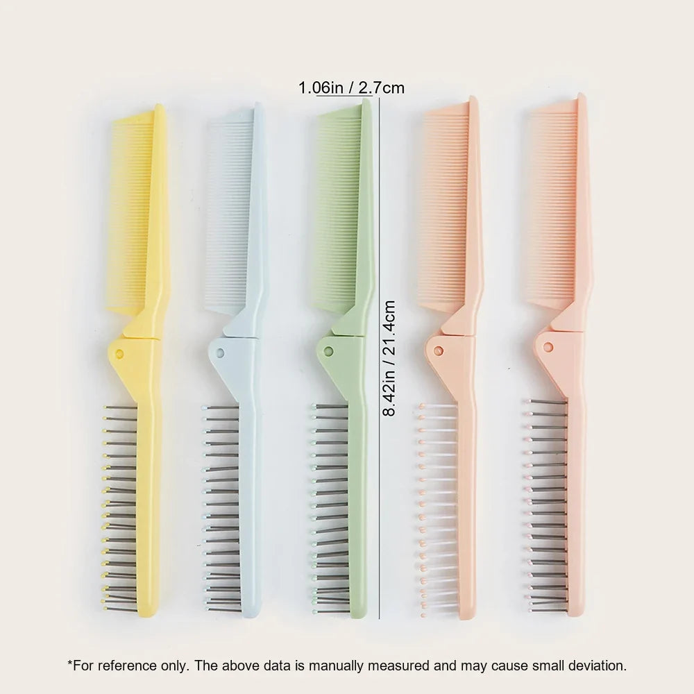Foldable Pocket Hair Comb – Wide Tooth Travel Detangler
