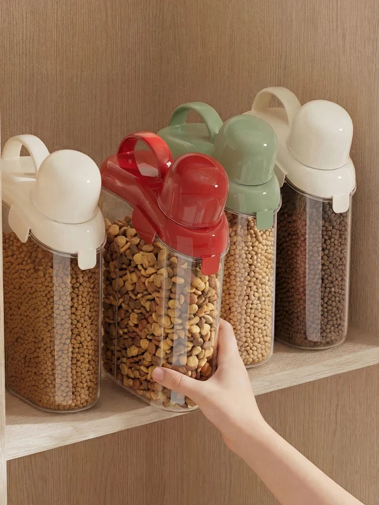 Pet Food Storage Container Airtight Dog Cat Bin Lid Handle Pour Spout