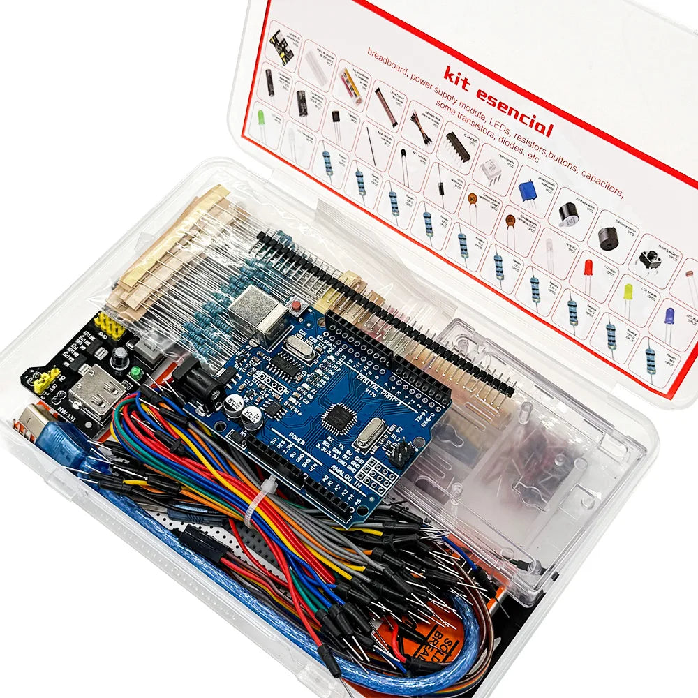 Arduino UNO R3 DIY Learning Kit – Breadboard, LED & Cables