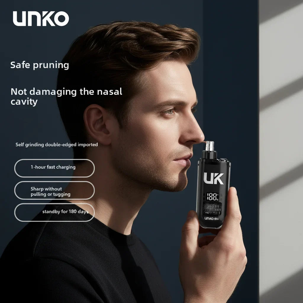 Smart Digital Display Nose Hair Trimmer Men USB Rechargeable Painless