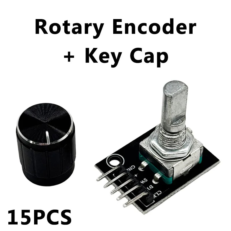 15PCS KY-040 Rotary Encoder Module Kit with Knob Caps – Arduino