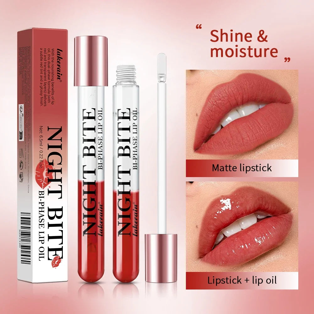 Night Bite Bi-Phase Glossy Lip Oil – Nourishing & Moisturizing