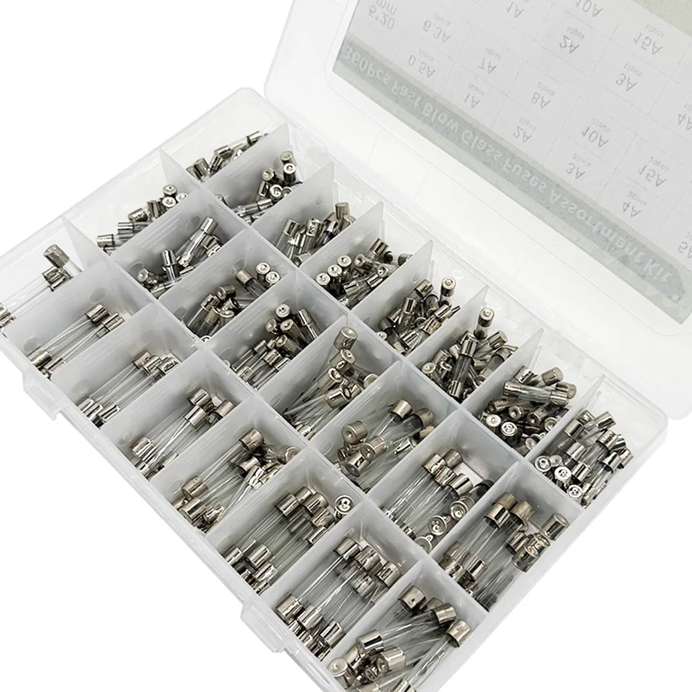 360 Pcs Glass Tube Fuses Assortment Kit – 24 Values 250V