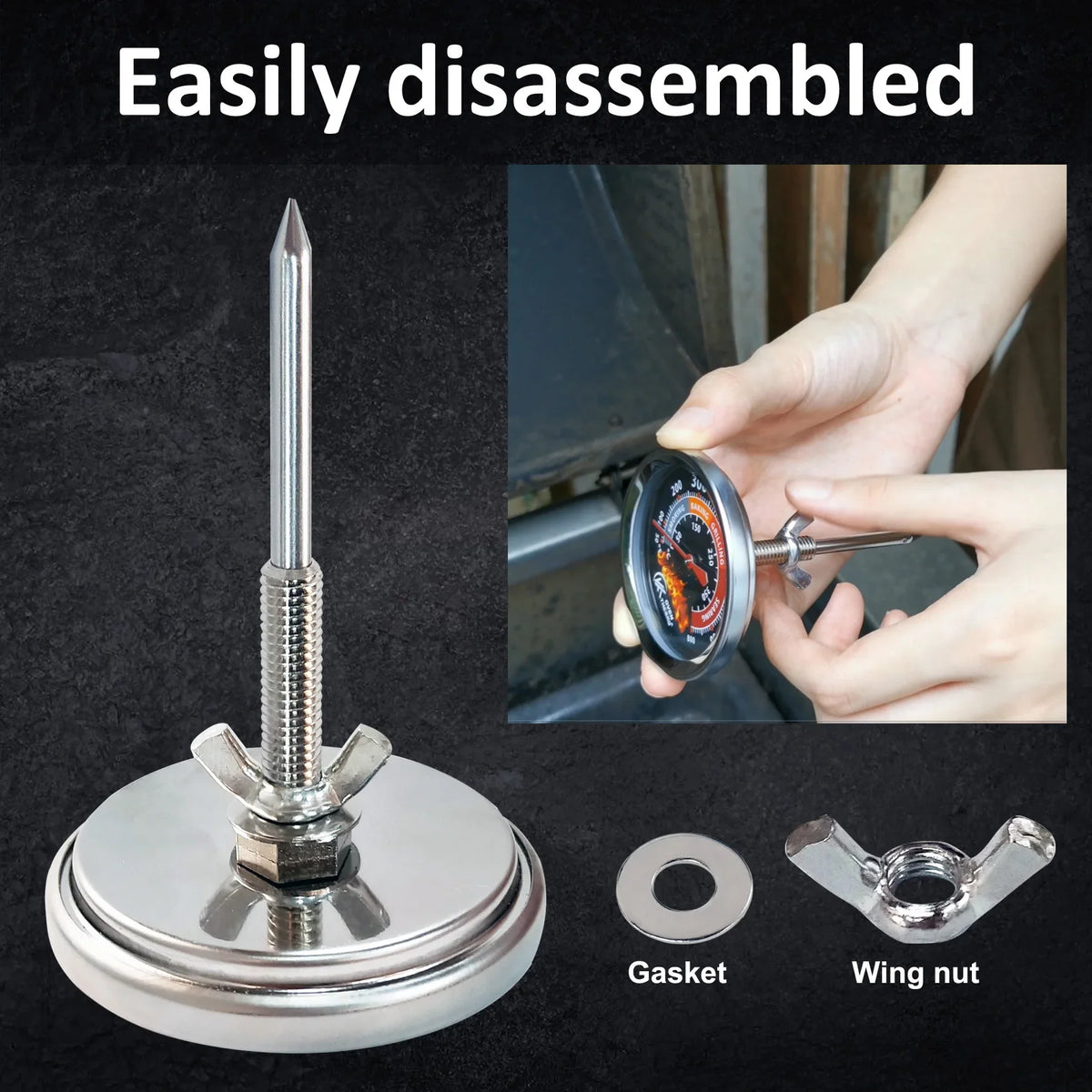 BBQ Grill Thermometer – Dual Scale 50–800°F Oven Temp Gauge