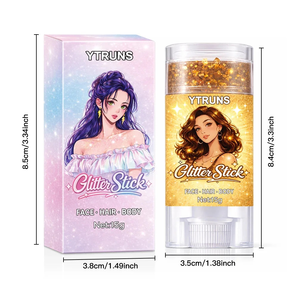 YTRUNS Star Glitter Gel Stick – Face & Body Shimmer 15g