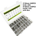 360 Pcs Glass Tube Fuses Assortment Kit – 24 Values 250V