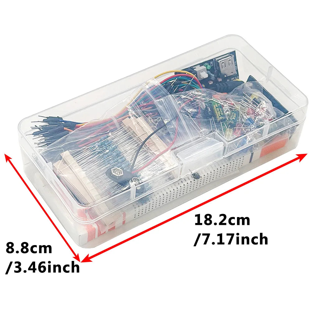 830-Hole Breadboard Kit – Arduino UNO R3, LED & Resistors