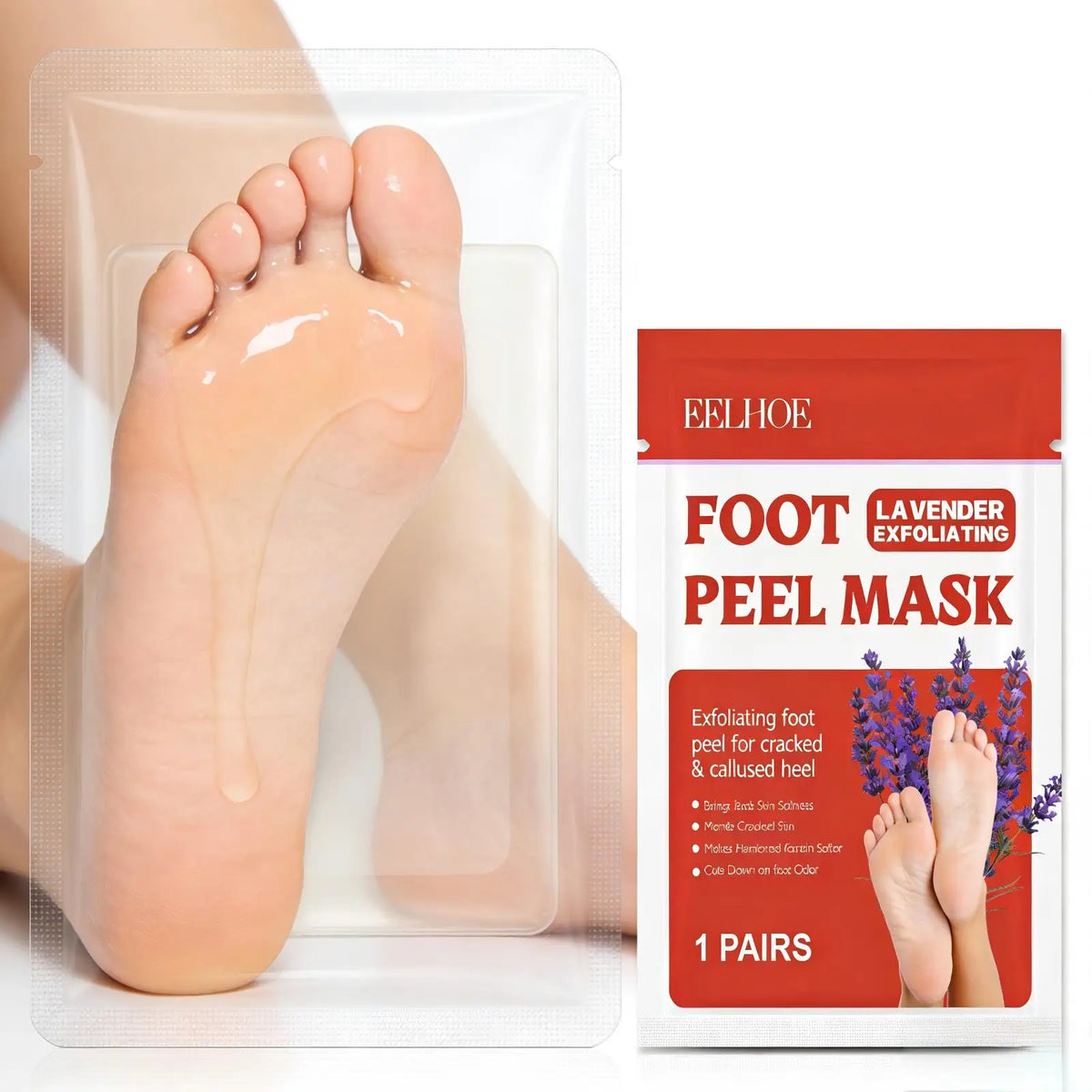 Eelhoe Lavender Foot Peel Mask – Exfoliating Foot Mask 5 Pairs
