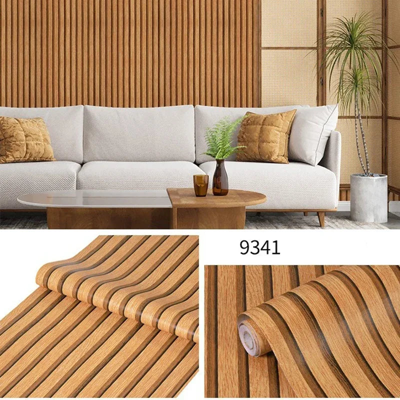 Wood Grain Peel & Stick Wallpaper – Waterproof PVC Wall Sticker 45cm