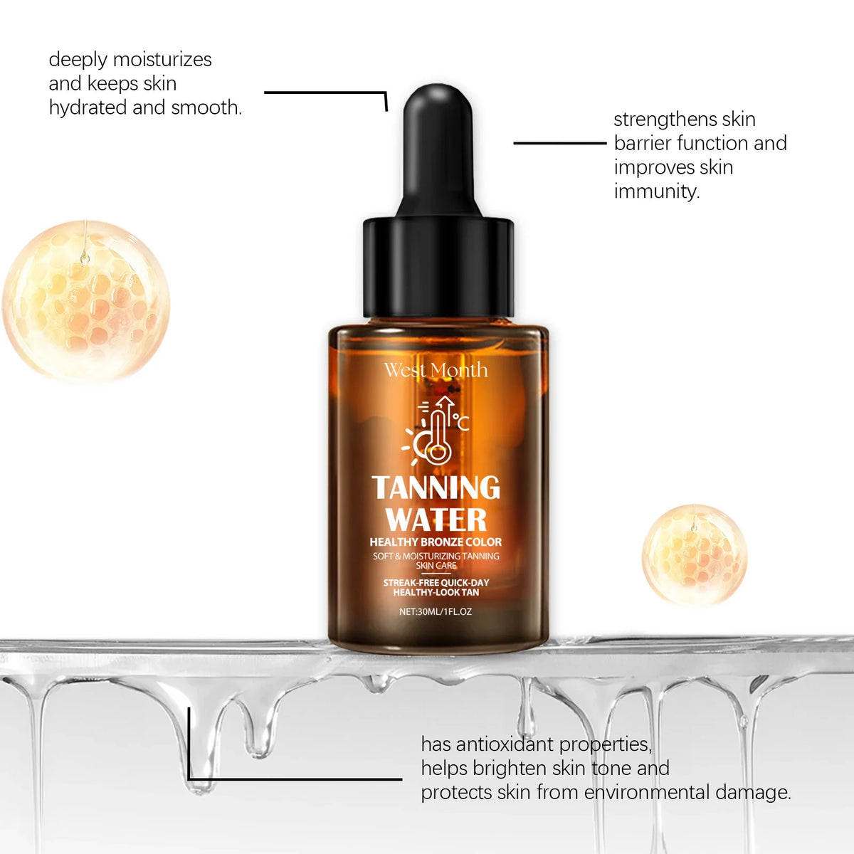 30ml Sunless Self-Tanning Serum – Natural Bronze Glow & Moisture