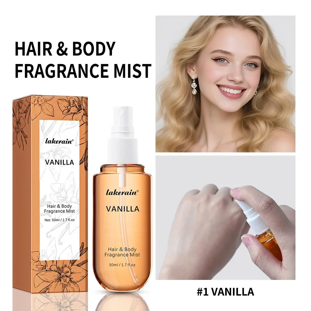 Lakerain Vanilla Rose Hair & Body Fragrance Mist | Alcohol-Free