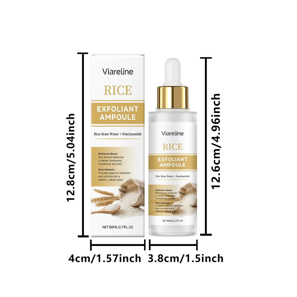 Viareline Rice Bran Facial Exfoliating Serum 80ml – Pore Refining