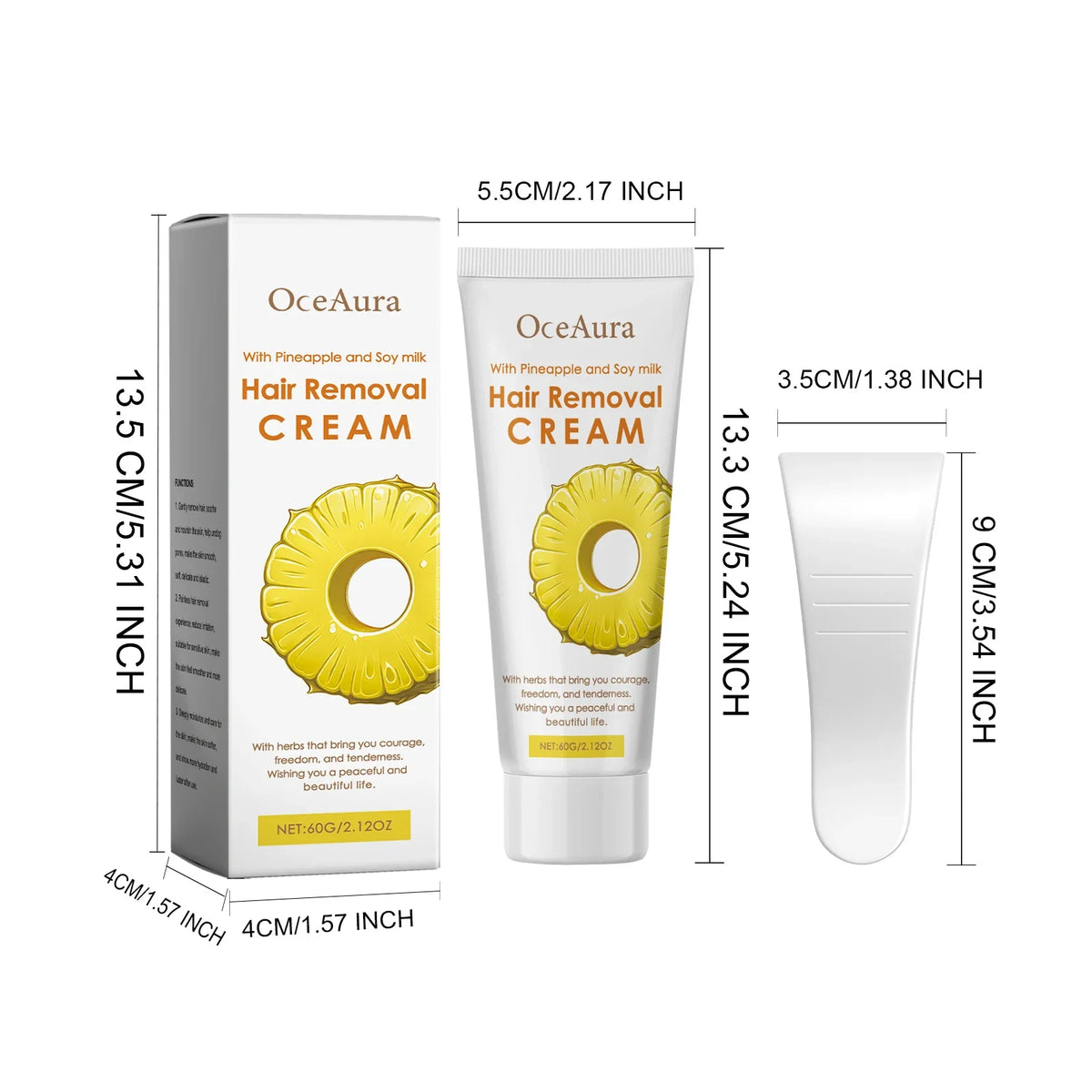OceAura Natural Hair Removal Cream – Gentle & Moisturizing 60g