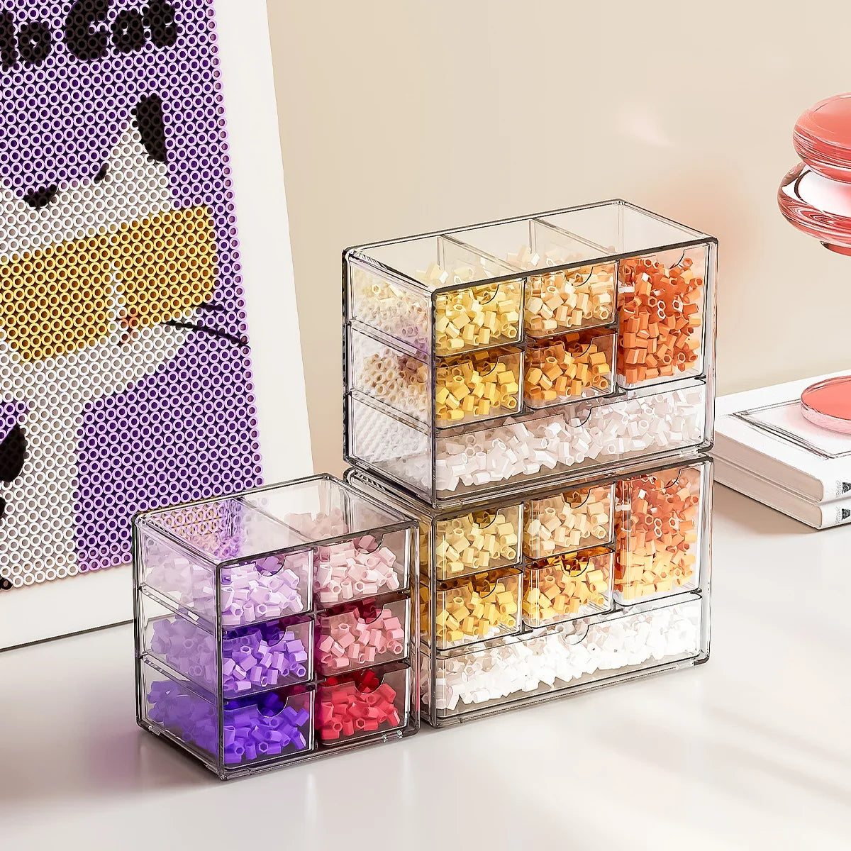 Acrylic Organizer 6 Drawers Clear Storage Office Supplies Desk