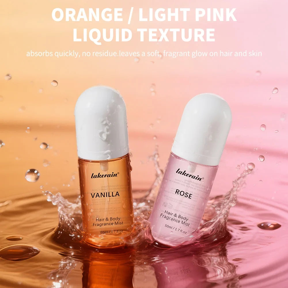 Lakerain Vanilla Rose Hair & Body Fragrance Mist | Alcohol-Free