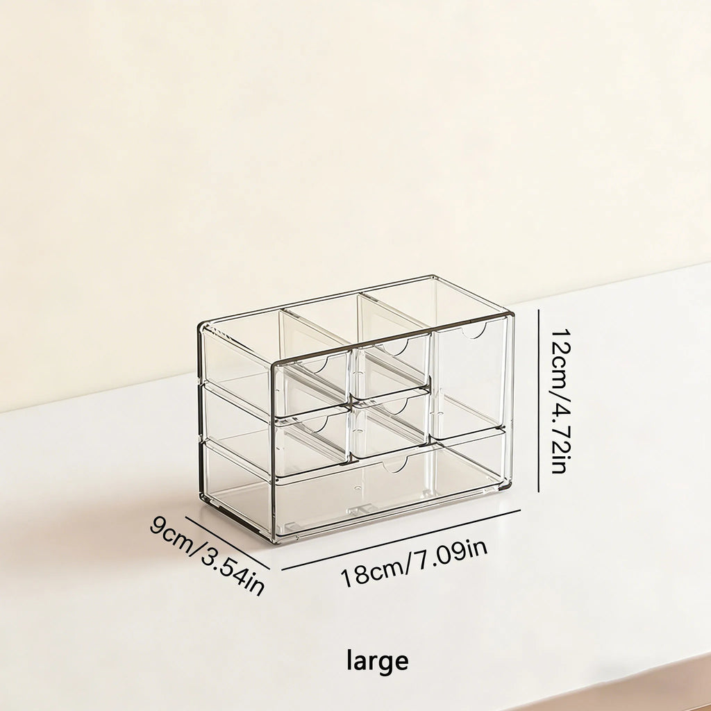 Acrylic Organizer 6 Drawers Clear Storage Office Supplies Desk