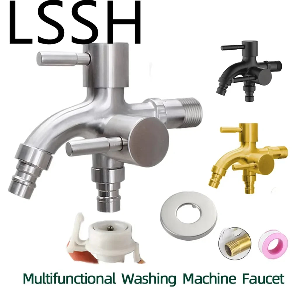 Dual Spout Faucet – Double Outlet for Laundry & Washer