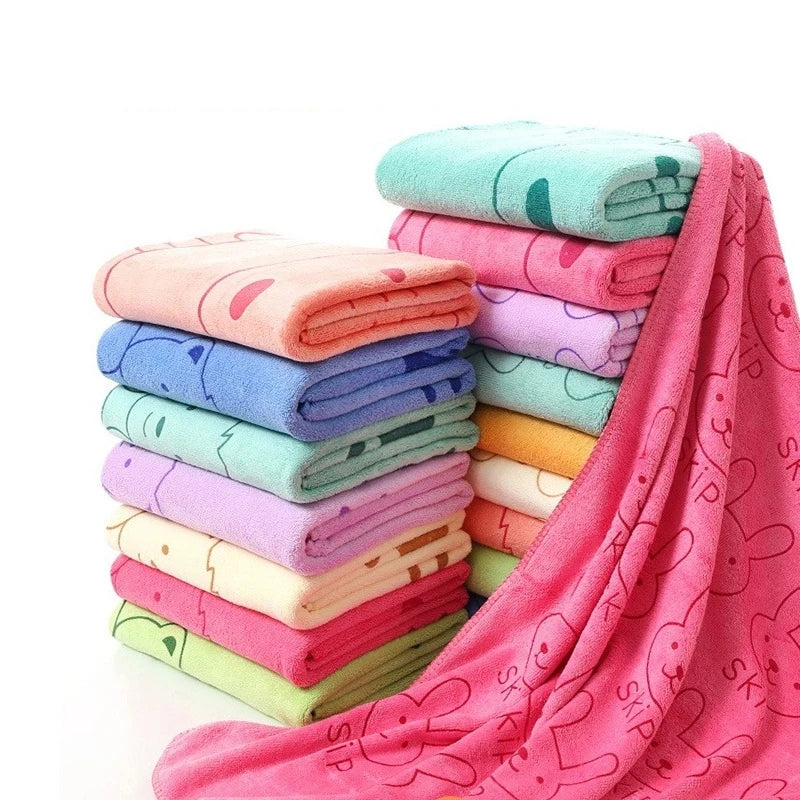Cute Rabbit Kids Microfiber Bath Towel | Soft Quick Dry 50x100cm
