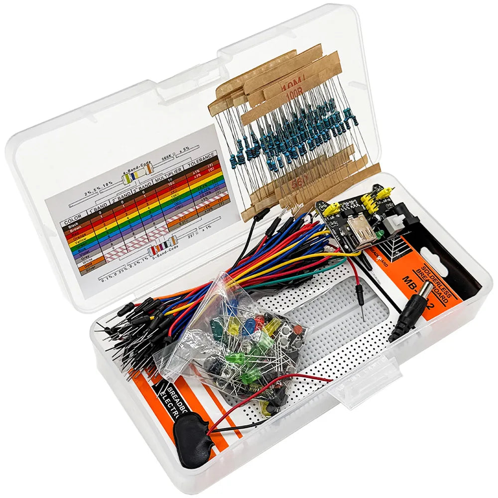 830-Hole Breadboard Kit – Arduino UNO R3, LED & Resistors