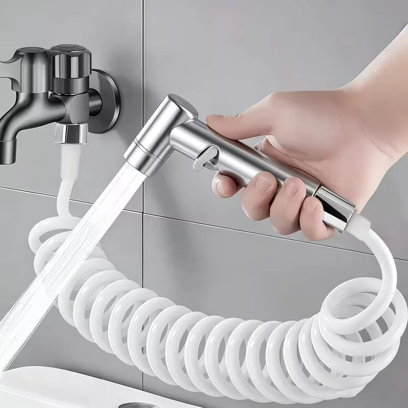 2-Pack Telescopic Handheld Bidet Sprayer Kit | Chrome ABS