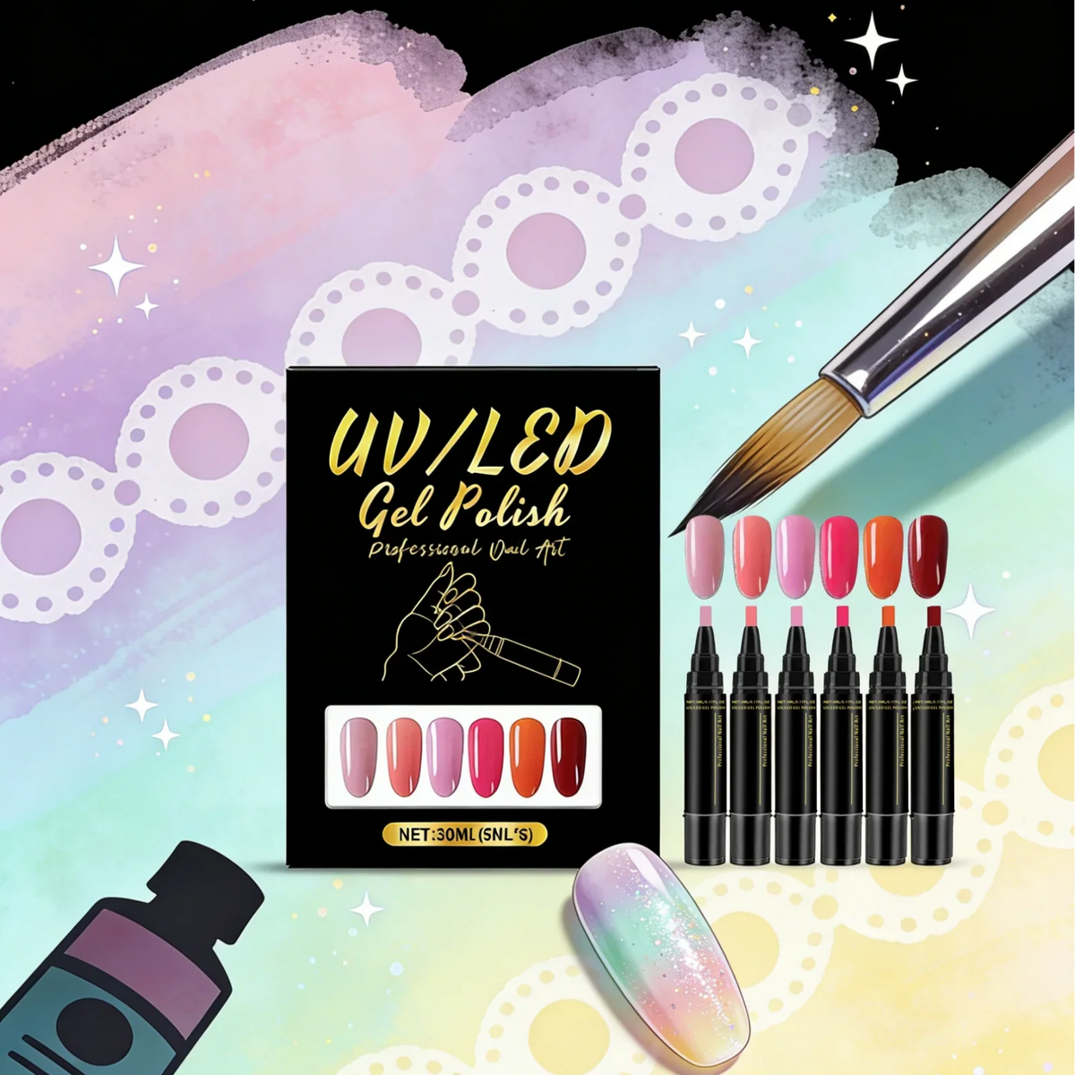 12-Color Nail Art Pen Set – Quick-Dry Waterproof 3D DIY Manicure