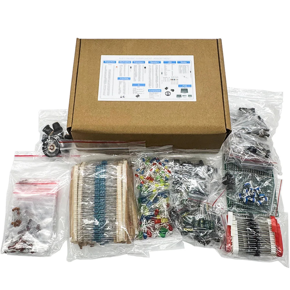 1900PCS Electronic Component Kit – Resistors, Capacitors & More