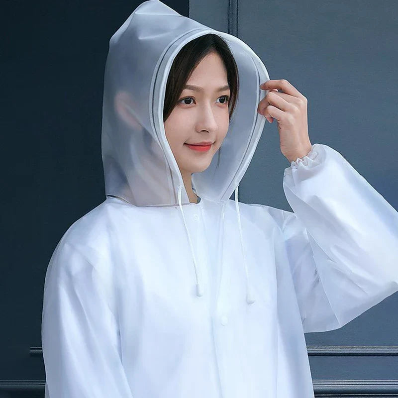 EVA Waterproof Hooded Raincoat – Unisex Long Rain Jacket