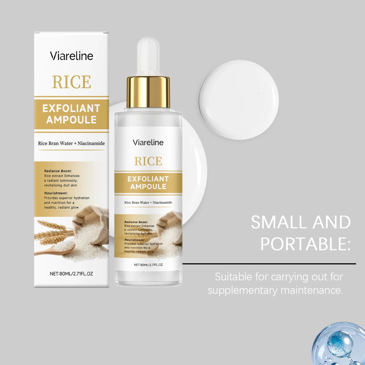 Viareline Rice Bran Facial Exfoliating Serum 80ml – Pore Refining