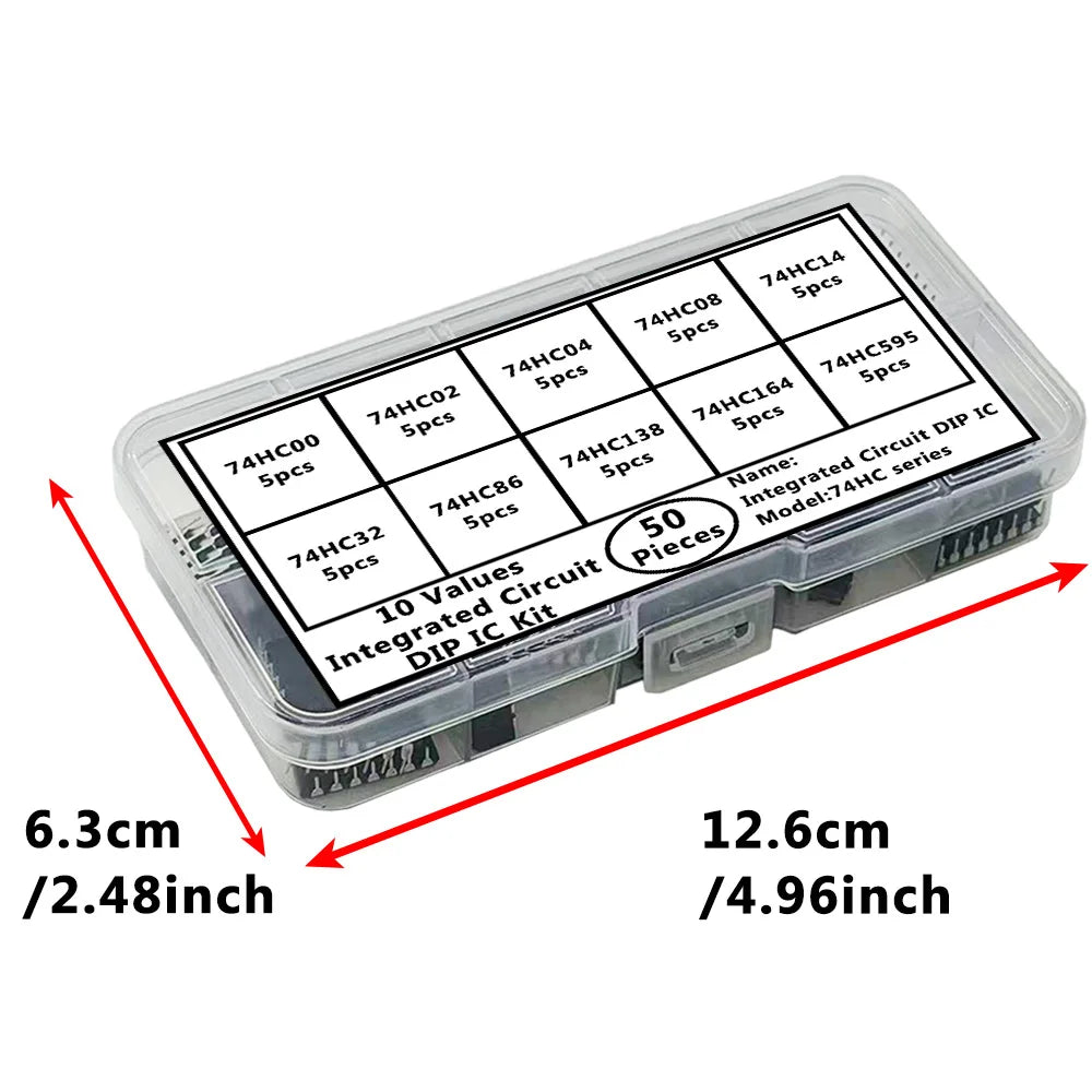 50PCS 74HC DIP IC Kit – 10 Logic Gate ICs for Electronics