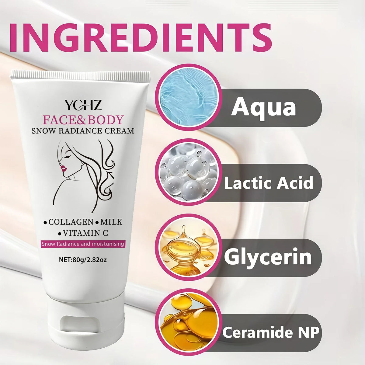YCHZ Brightening Moisturizing Cream – Niacinamide & Retinol 80g